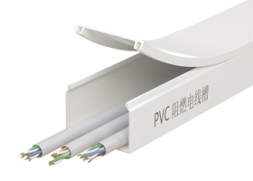 讯浦 线槽明装走线PVC绝缘阻燃线槽 纯白加厚材质 1米/根