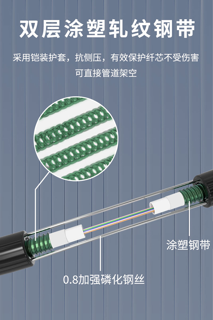 讯浦 多模千兆4-48芯室外铠装光缆 GYXTW中心束管式光纤50/125 100米、1000米_http://xunpu168.com_所有产品_第4张