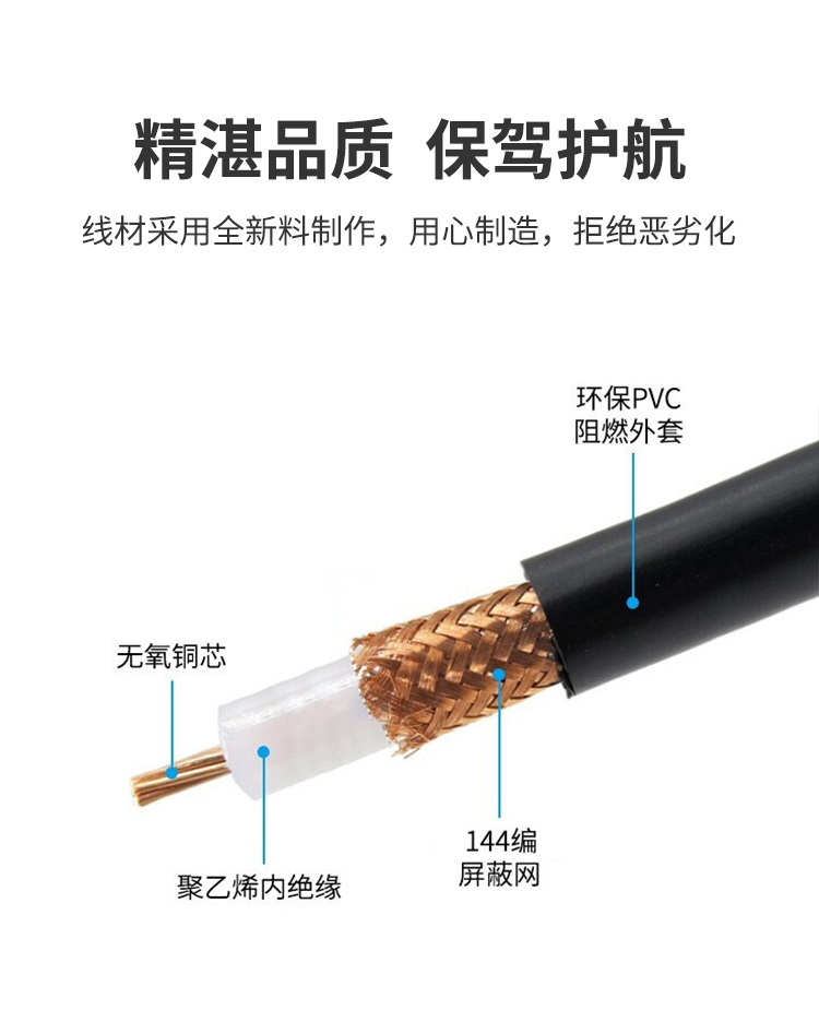 讯浦 SYV50-7射频线馈线单屏蔽/双屏蔽 RG213高频线 铜芯直径7*0.76mm 100米/卷_http://xunpu168.com_所有产品_第6张