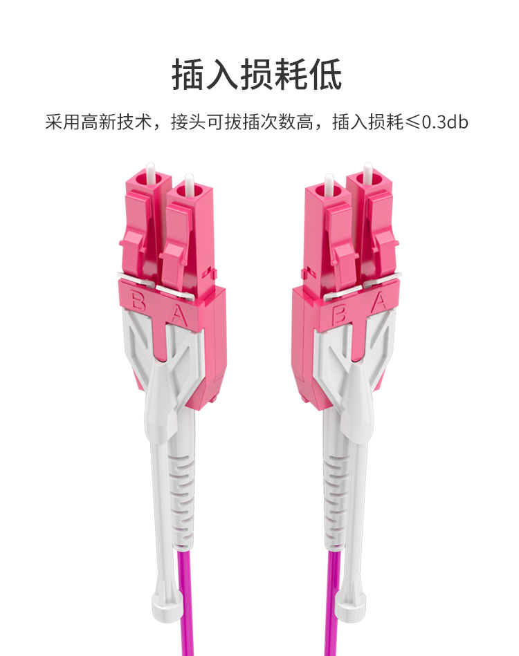 讯浦 万兆多模光纤跳线LC-LC OM4一管双芯拉杆推拉式尾纤3米~5米_http://xunpu168.com_所有产品_第6张